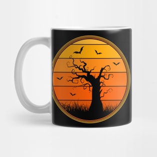 Vintage Style Creepy Tree Halloween Sunset Mug